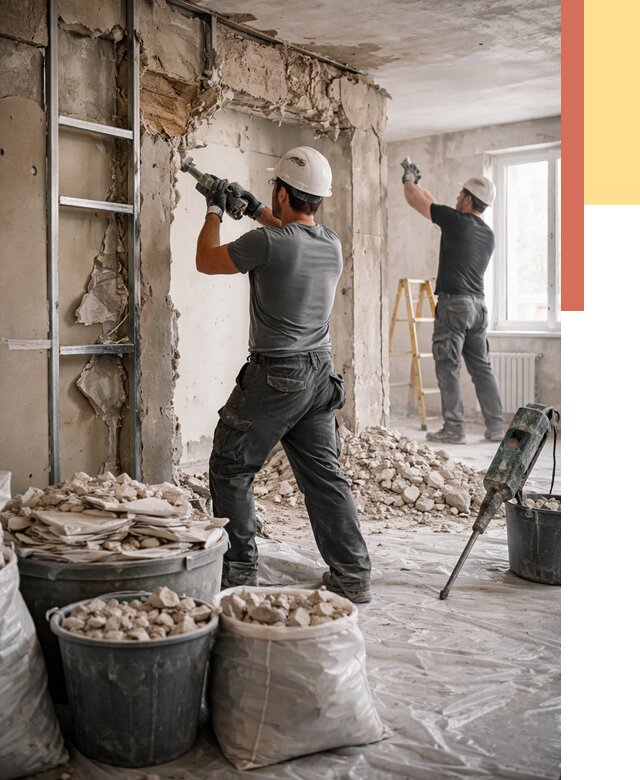 Демонтажные работы в Карабулаке от 2789 руб. — услуги и цена под ключ | ОТДЕЛОЧНИК-Крб