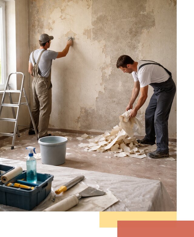 Снятие старых обоев в Карабулаке быстро и качественно