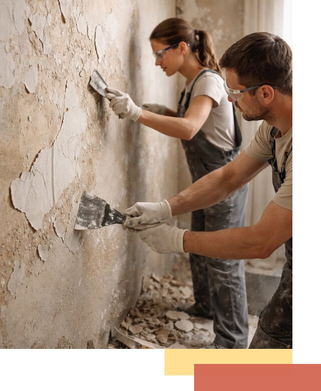 Снятие старой шпаклевки и подготовка поверхностей в Карабулаке