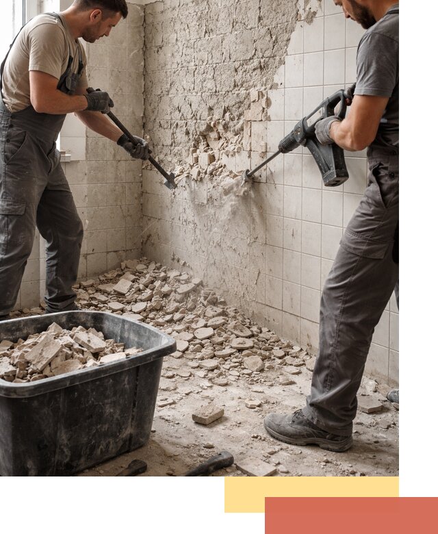 Демонтаж плитки со стен в Карабулаке быстро и аккуратно