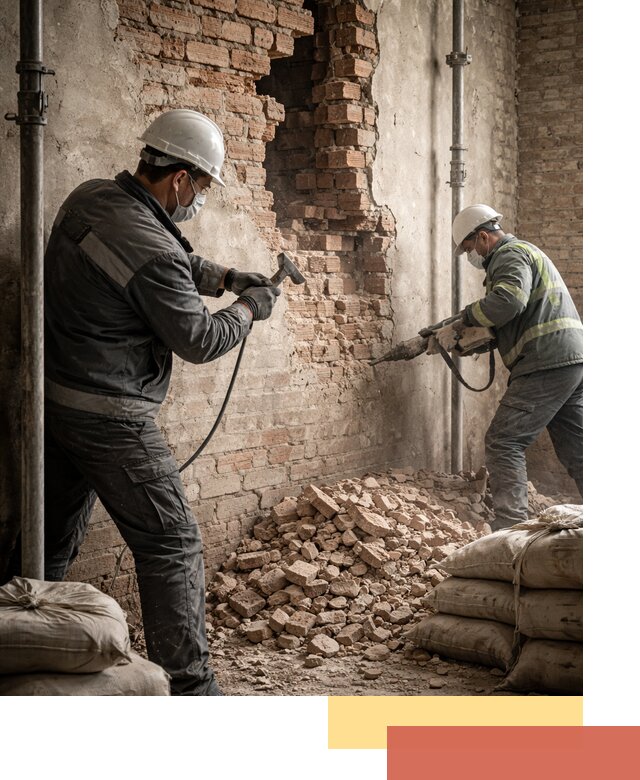 Демонтаж кирпичных стен в Карабулаке быстро и безопасно