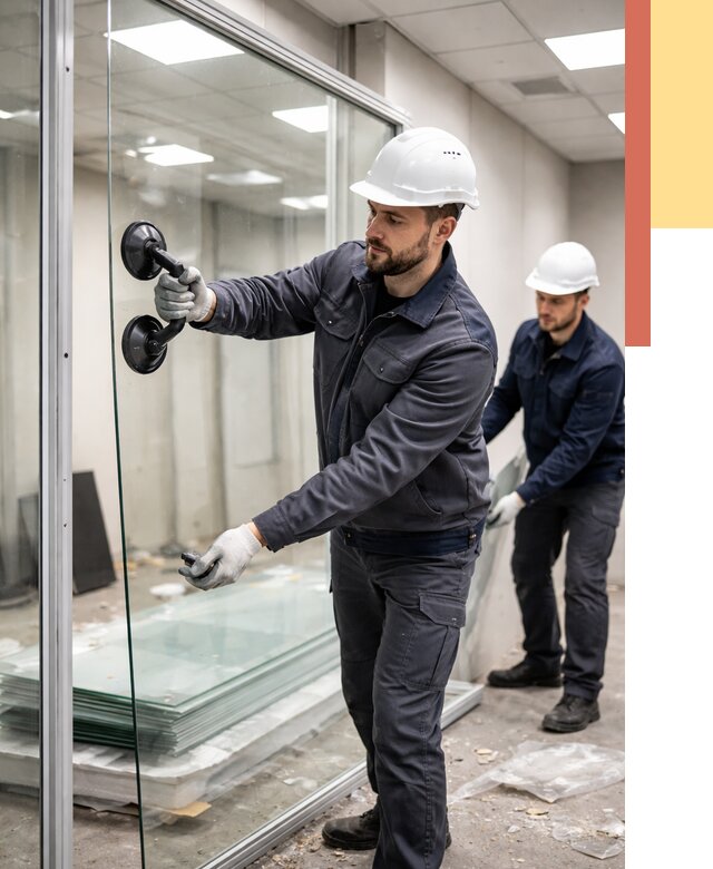 Демонтаж стеклянных перегородок в Карабулаке от 3305 руб. — быстро и недорого | ОТДЕЛОЧНИК-Крб