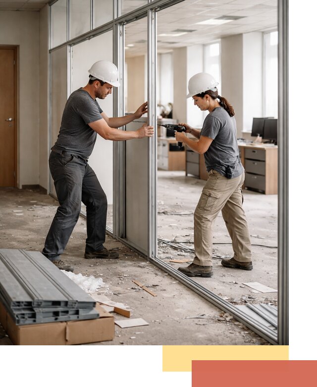 Демонтаж алюминиевых перегородок в Карабулаке быстро и аккуратно