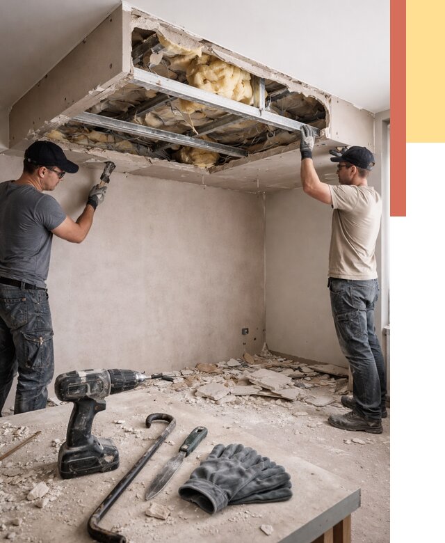 Демонтаж короба из гипсокартона в Карабулаке от 1570 руб. — быстро и недорого | ОТДЕЛОЧНИК-Крб