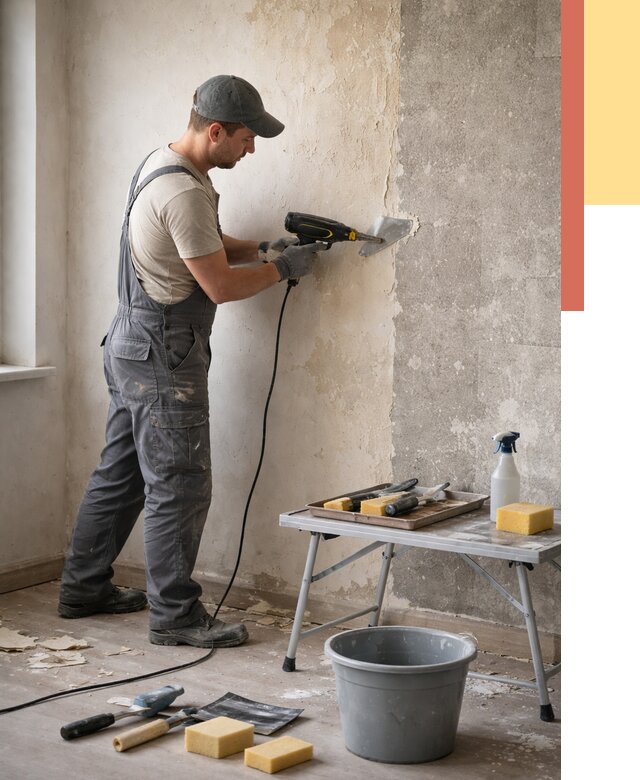 Очистка стен от клея в Карабулаке от 1911 руб. — снятие и удаление клея со стен | ОТДЕЛОЧНИК-Крб