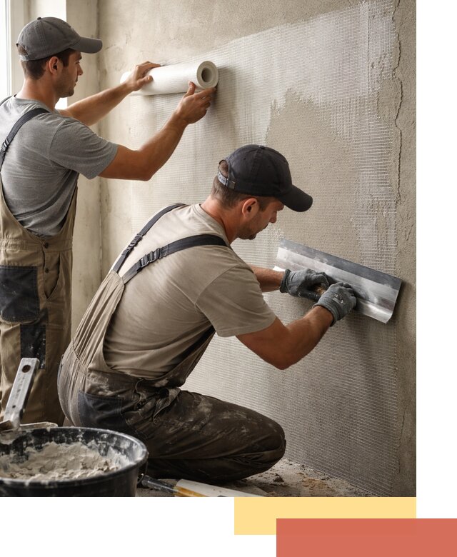 Армирование стен стеклосеткой в Карабулаке для прочной отделки