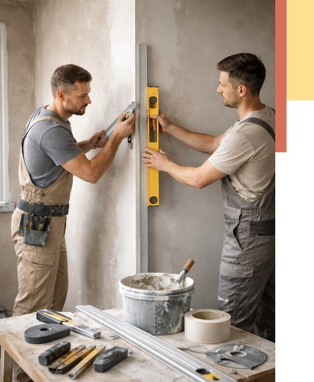 Выведение углов стен в Карабулаке от 1911 руб. быстро и недорого | ОТДЕЛОЧНИК-Крб