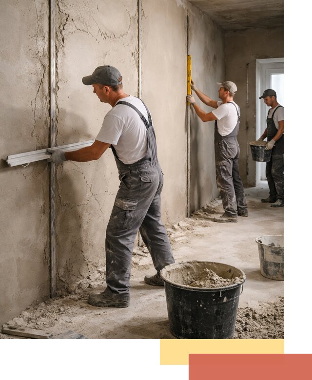 Штукатурка стен по маякам в Карабулаке — точная и ровная поверхность