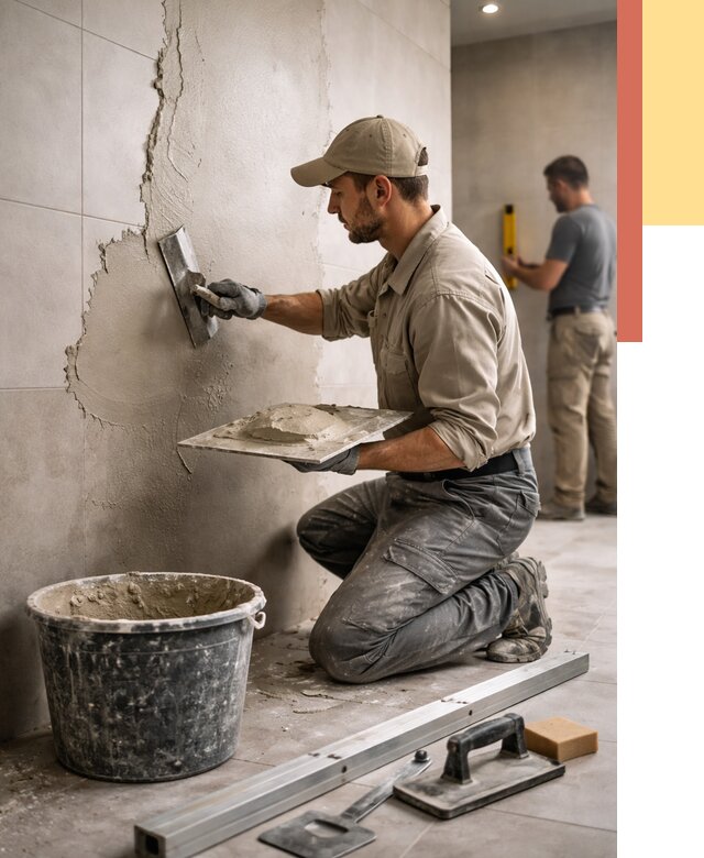 Штукатурка стен в ванной в Карабулаке от 4648 руб./м² — выравнивание под ключ | ОТДЕЛОЧНИК-Крб