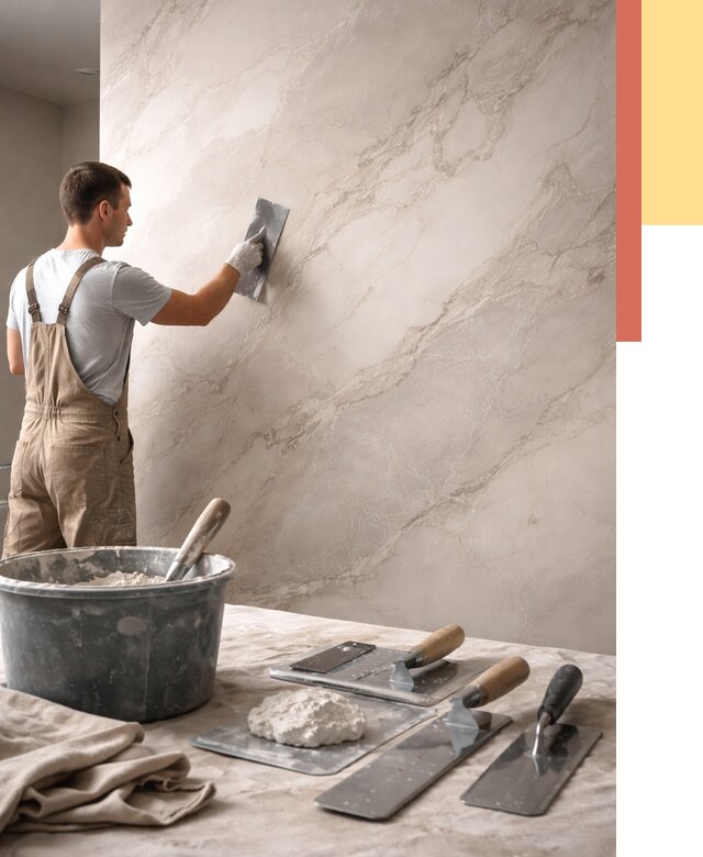 Декоративная штукатурка под мрамор в Карабулаке от 2892 руб./м² — быстро и недорого | ОТДЕЛОЧНИК-Крб