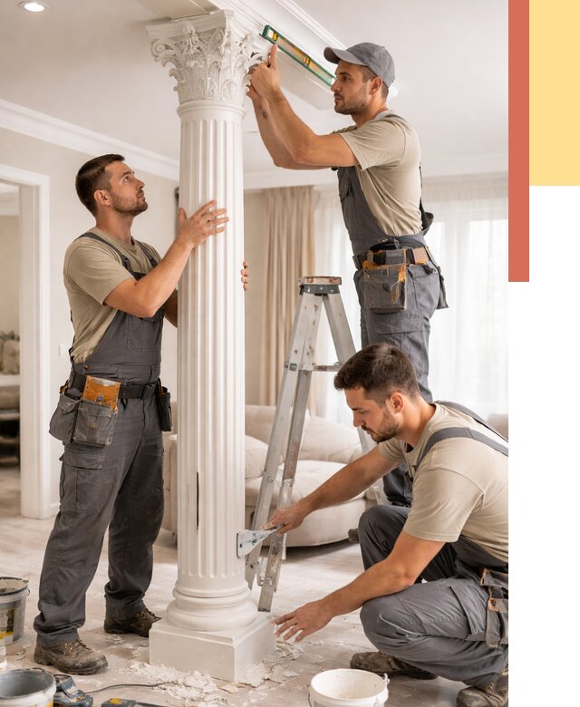 Установка декоративных колонн в Карабулаке от 12395 руб. под ключ | ОТДЕЛОЧНИК-Крб