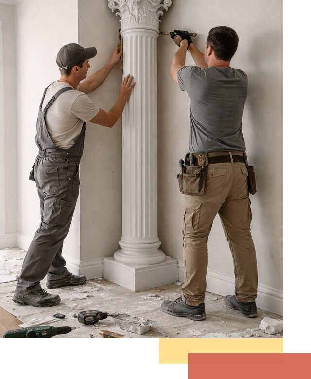 Установка декоративных колонн в Карабулаке под ключ