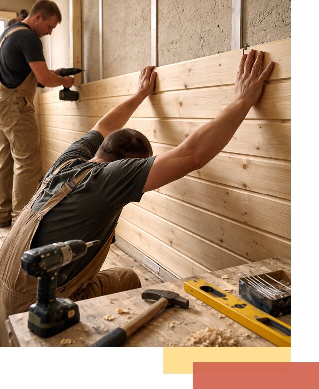 Монтаж деревянной вагонки на стены в Карабулаке быстро и качественно