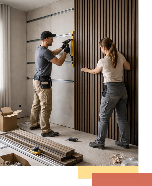 Монтаж реечных панелей на стены в Карабулаке