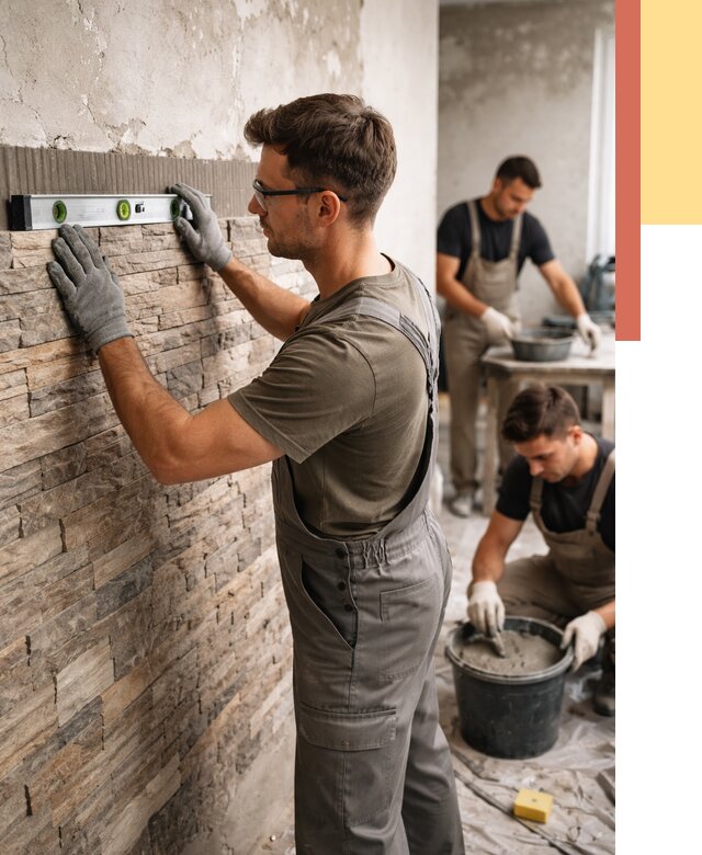 Монтаж искусственного камня в Карабулаке от 4648 руб. под ключ | ОТДЕЛОЧНИК-Крб