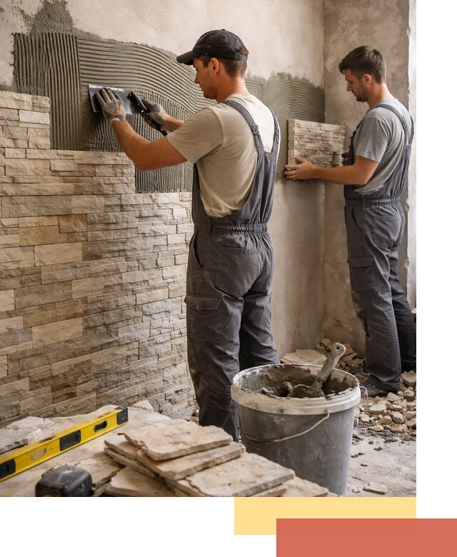 Монтаж искусственного камня в Карабулаке — облицовка стен и фасадов