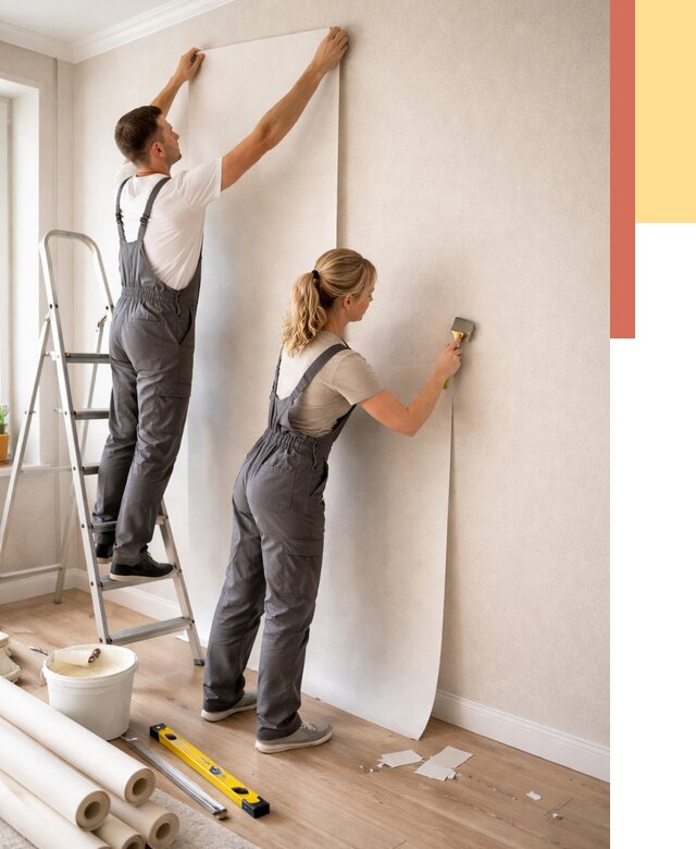 Поклейка флизелиновых обоев в Карабулаке от 6197 руб. | Быстро и недорого — ОТДЕЛОЧНИК-Крб