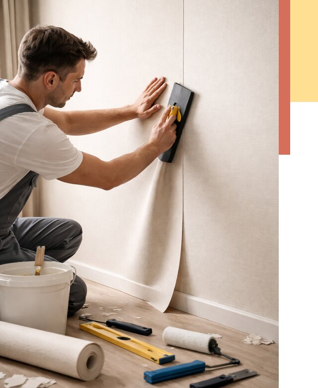 Поклейка виниловых обоев в Карабулаке от 4648 руб. | Быстро и недорого — ОТДЕЛОЧНИК-Крб