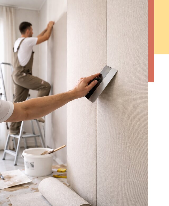 Поклейка текстильных обоев в Карабулаке от 4648 руб. под ключ | ОТДЕЛОЧНИК-Крб