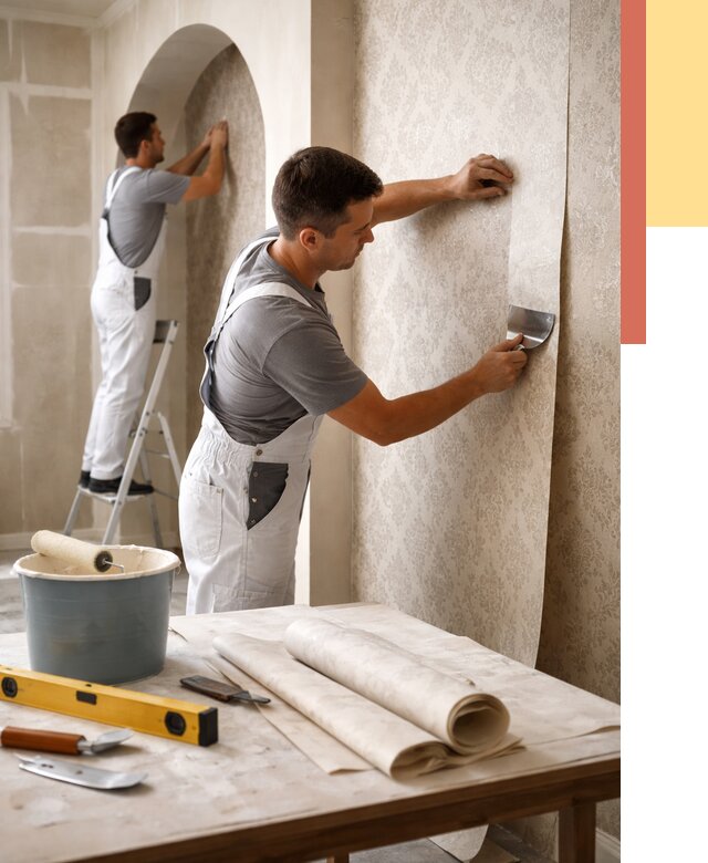 Поклейка обоев на сложные стены в Карабулаке от 2892 руб. под ключ | ОТДЕЛОЧНИК-Крб