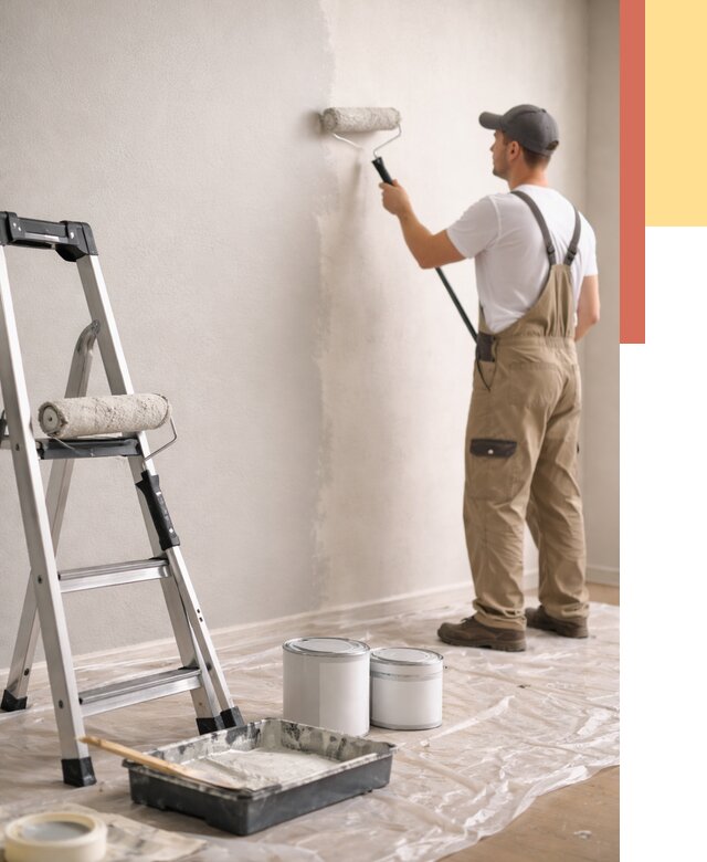 Покраска стен латексной краской в Карабулаке от 4648 руб. за м2 | ОТДЕЛОЧНИК-Крб