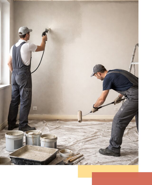 Покраска стен моющейся краской и защита поверхностей в Карабулаке