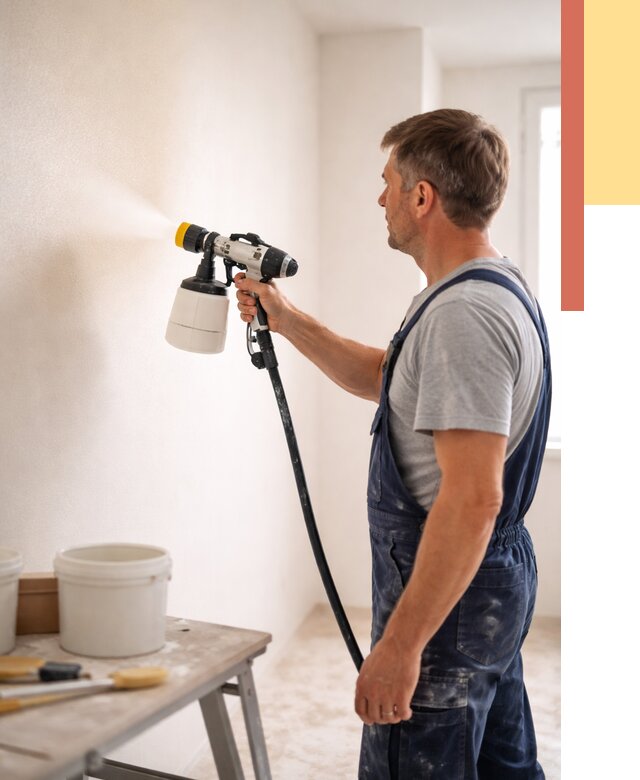 Покраска стен краскопультом в Карабулаке от 7747 руб. — механизированная покраска | ОТДЕЛОЧНИК-Крб