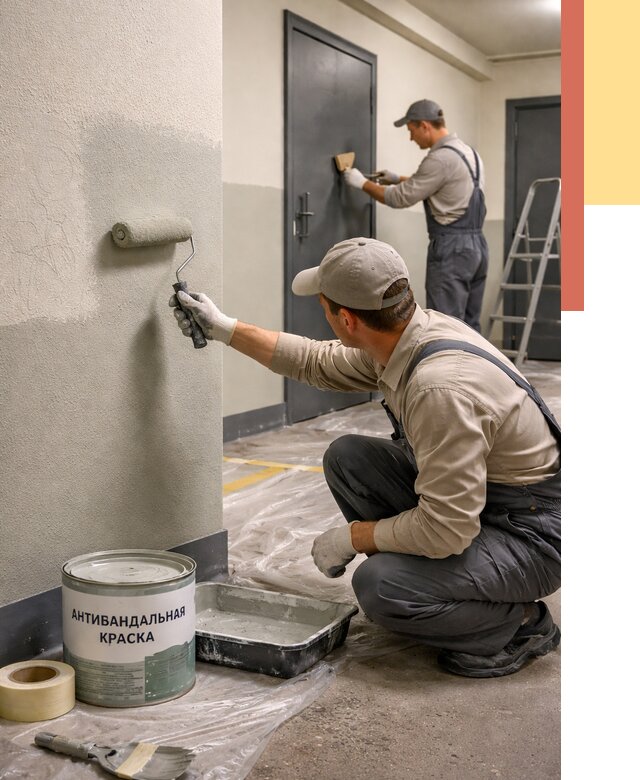 Покраска стен антивандальной краской в Карабулаке от 4648 руб./м² под ключ | ОТДЕЛОЧНИК-Крб