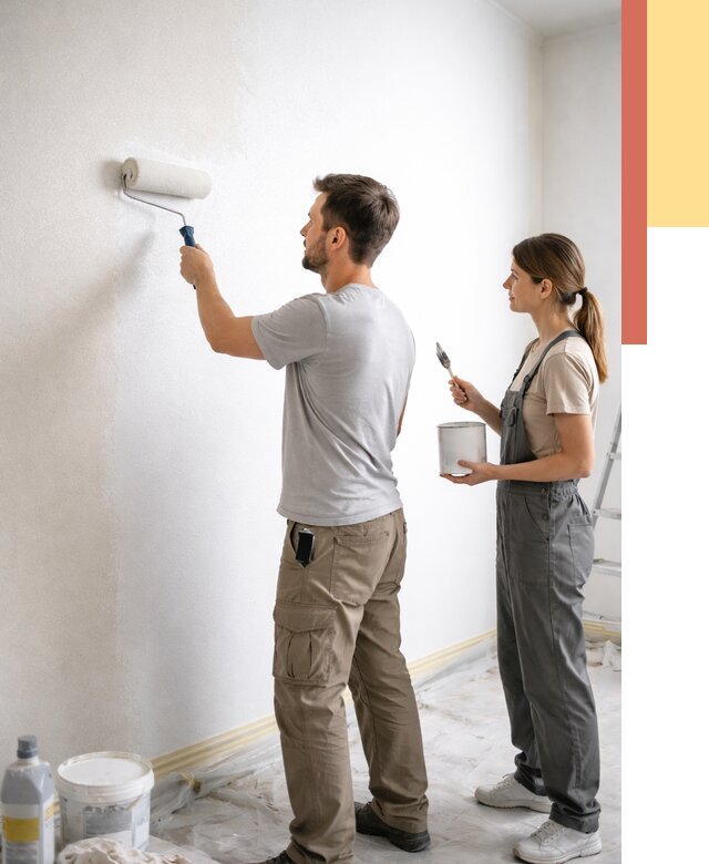 Окраска стен по стеклохолсту в Карабулаке от 4648 руб/м² под ключ | ОТДЕЛОЧНИК-Крб