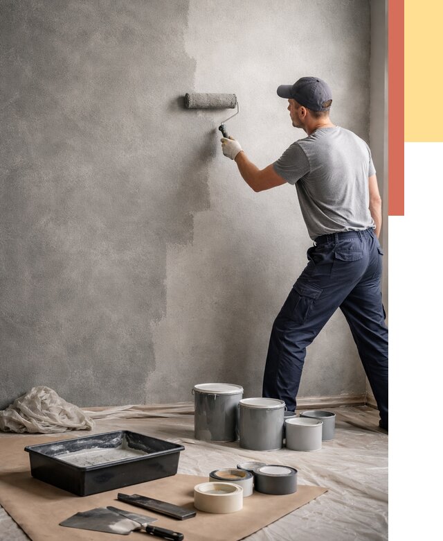 Покраска стен под бетон в Карабулаке от 671 руб. за м2 — быстро и недорого | ОТДЕЛОЧНИК-Крб