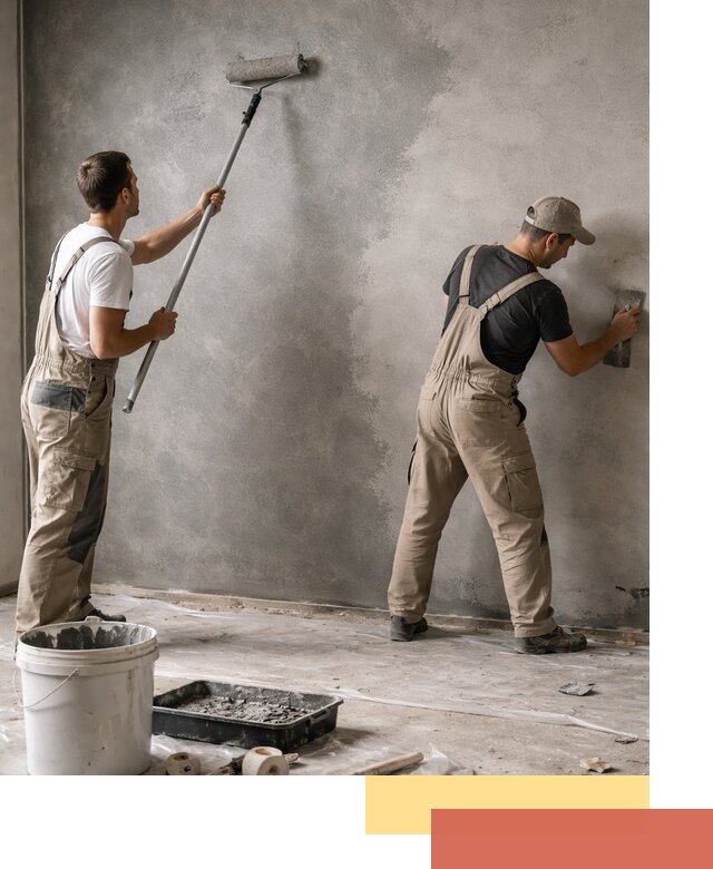 Покраска стен под бетон в Карабулаке профессионально и недорого