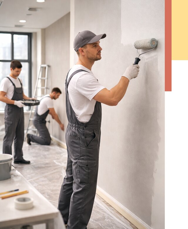 Покраска стен в офисе в Карабулаке от 8780 руб. — быстро и недорого | ОТДЕЛОЧНИК-Крб