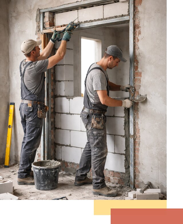 Закладка дверного проема под ключ в Карабулаке: демонтаж, монтаж, отделка