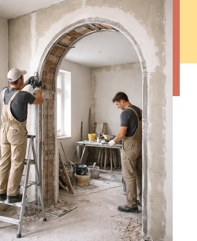 Устройство арочного проема в Карабулаке от 9813 руб. под ключ — быстро и недорого | ОТДЕЛОЧНИК-Крб