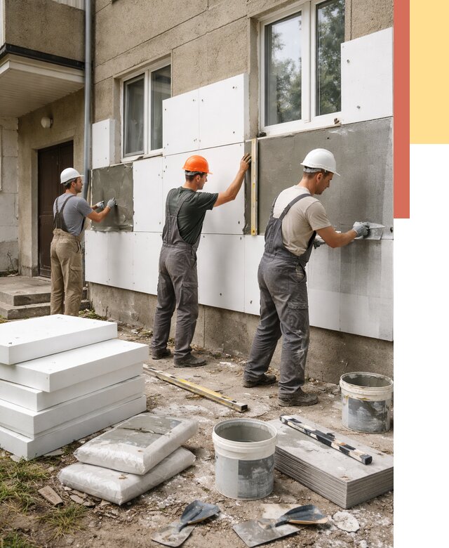 Утепление стен пенопластом в Карабулаке от 1808 руб. — недорого и под ключ | ОТДЕЛОЧНИК-Крб