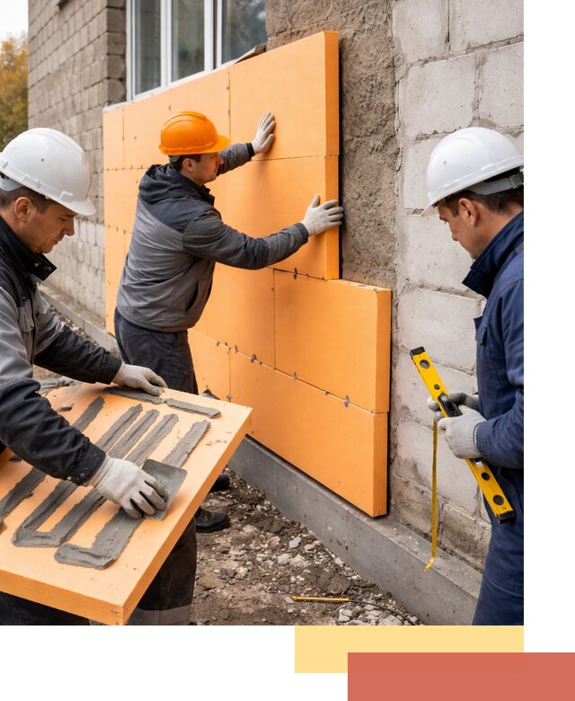 Утепление фасада пеноплексом под ключ в Карабулаке