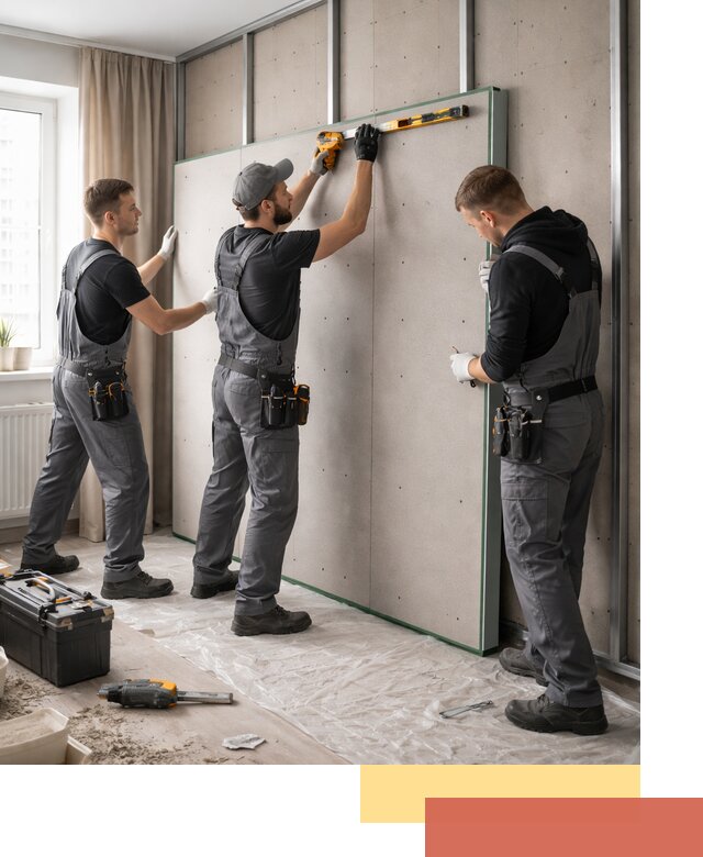 Шумоизоляция стен панелями ЗИПС в Карабулаке для жилых и коммерческих помещений