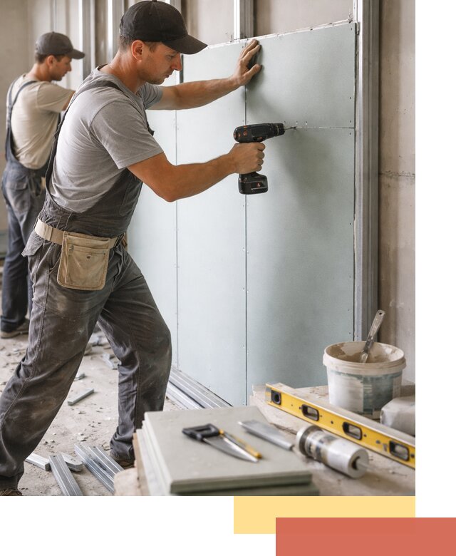 Кладка влагостойких перегородок ПГП в Карабулаке