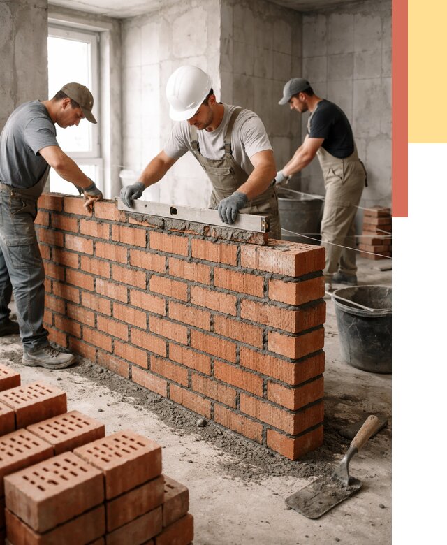 Кладка перегородок из кирпича в Карабулаке от 3615 руб. за м² | ОТДЕЛОЧНИК-Крб