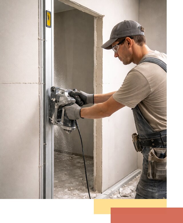 Устройство дверного проема в перегородке в Карабулаке