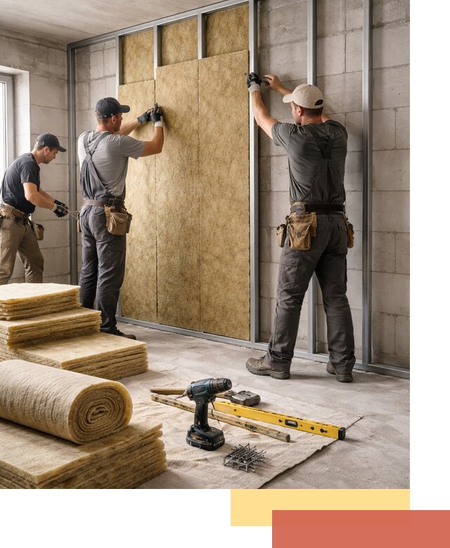 Шумоизоляция перегородок из блоков в Карабулаке — монтаж и защита шумоизоляцией