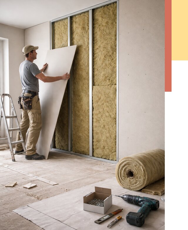 Перегородка из гипсокартона с шумоизоляцией в Карабулаке от 3223 руб. | ОТДЕЛОЧНИК-Крб