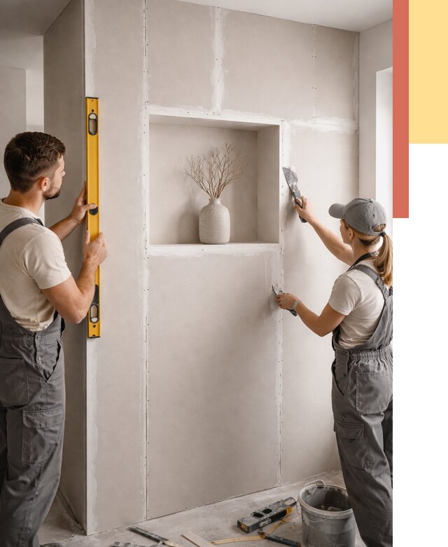 Перегородка из гипсокартона с нишей в Карабулаке от 3357 руб. под ключ | ОТДЕЛОЧНИК-Крб