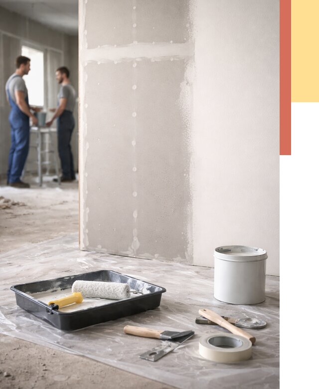 Покраска перегородок из гипсокартона в Карабулаке от 4648 руб. под ключ | ОТДЕЛОЧНИК-Крб