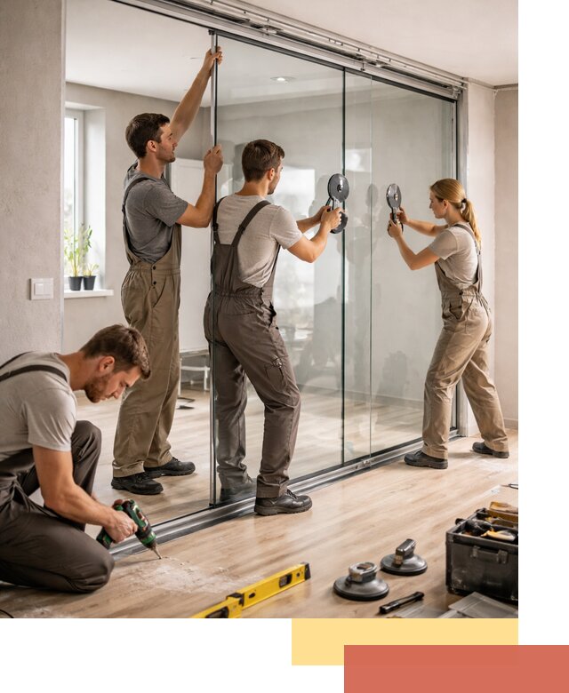 Изготовление стеклянных перегородок на заказ в Карабулаке