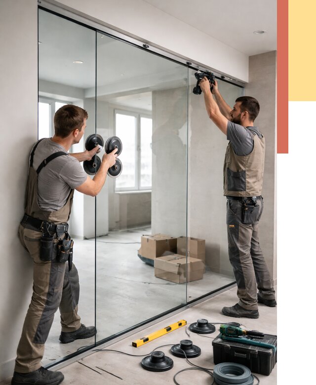 Монтаж стеклянных перегородок в Карабулаке от 6714 руб. | ОТДЕЛОЧНИК-Крб