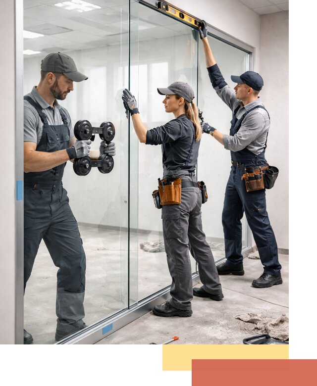 Профессиональный монтаж стеклянных перегородок в Карабулаке