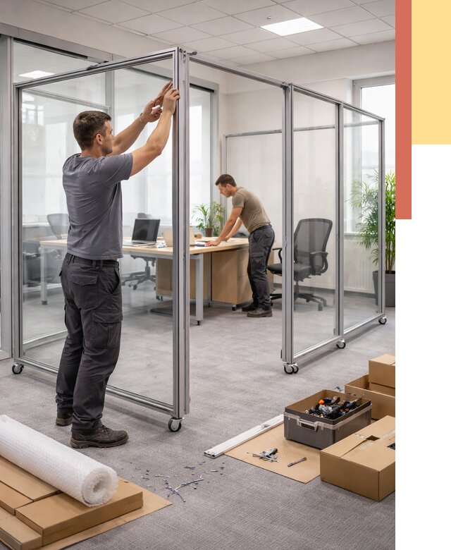 Мобильные офисные перегородки в Карабулаке от 12911 руб. — установка под ключ | ОТДЕЛОЧНИК-Крб