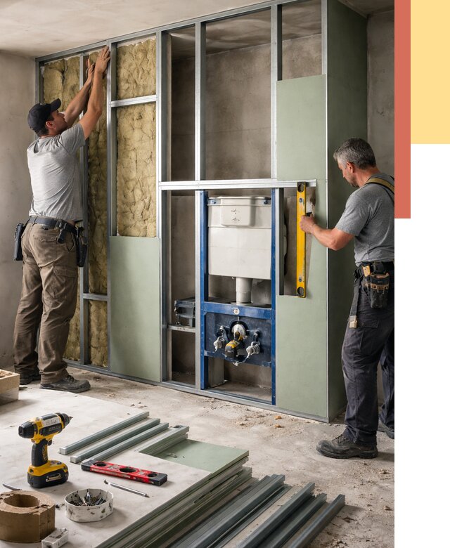 Установка сантехнических перегородок в Карабулаке от 8780 руб. | ОТДЕЛОЧНИК-Крб