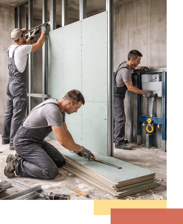 Монтаж и ремонт сантехнических перегородок в Карабулаке